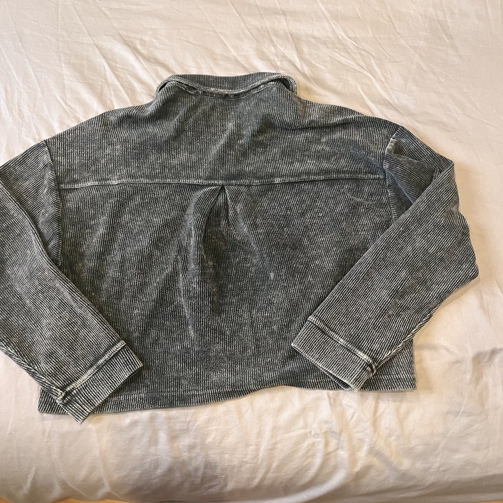 Pilcro Crop Oversized Jacket Black Acid Wash 90s Y2K Style XS Grunge Cotton - Picture 8 of 9